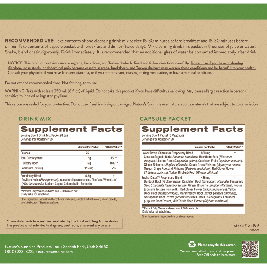 CleanStart Cleanse / Detox Program - Wild Berry (VegCaps) - Supplement Facts