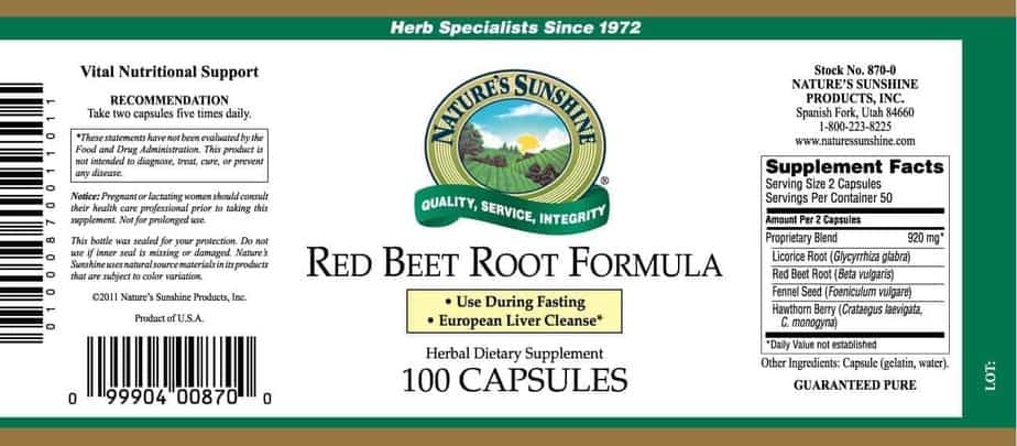 Red Beet Root Formula