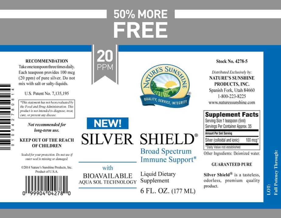 Silver Shield Aqua Sol Technology (Colloidal Silver) - 20 ppm - 6oz.