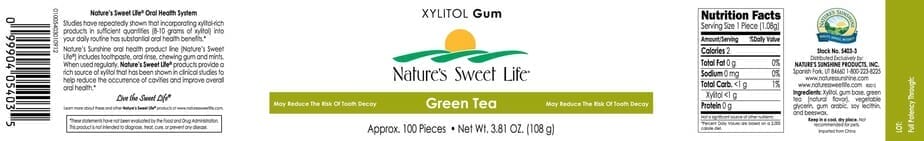 Xylitol Green Tea Gum