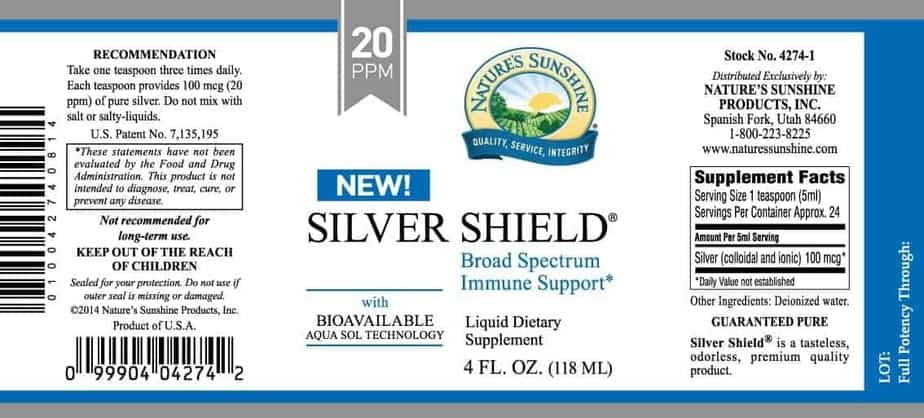 Silver Shield Aqua Sol Technology (Colloidal Silver) - 20 ppm