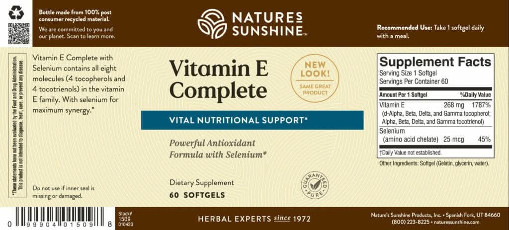 Vitamin E Complete w/ Selenium (200 gel caps)