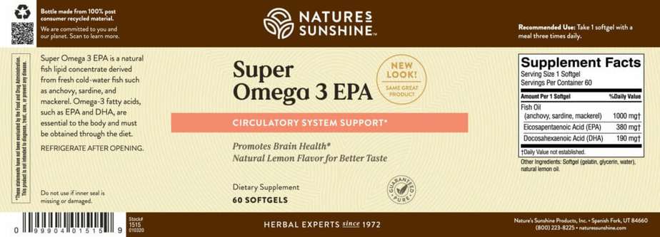 Super Omega 3 EPA (180 gel caps)