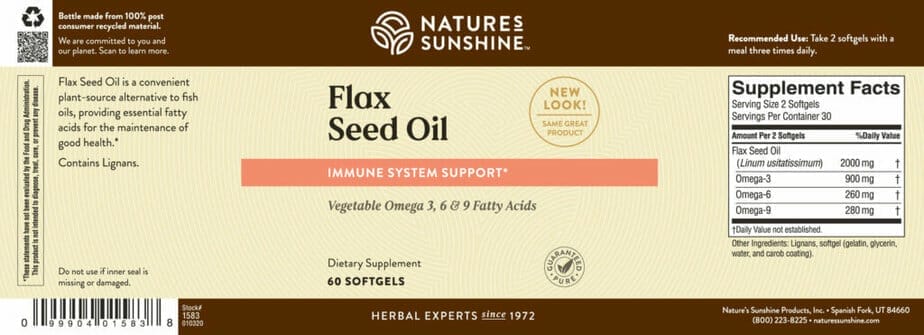 Flax Seed Oil (60 gel caps)