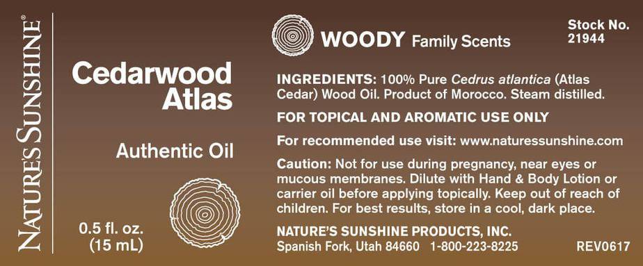 Cedarwood Atlas Essential Oil (15 ml.) - 100% Essential Oils