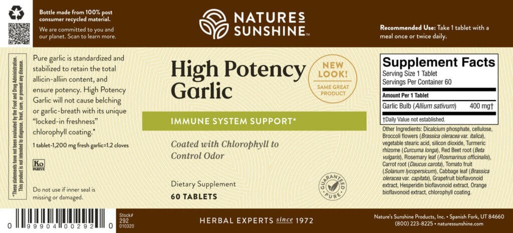 Garlic, High Potency, SynerPro (60 tablets)