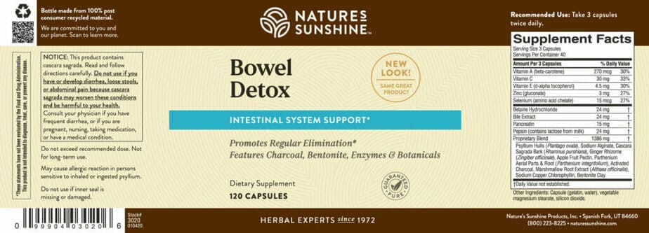 Bowel Detox (Formerly Called Bowel Build)