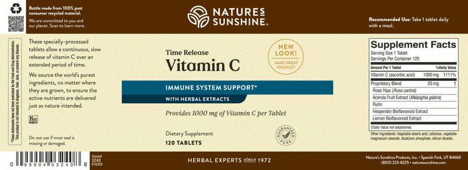 Vitamin C, Time Released - 1000 mg. (120 tablets)