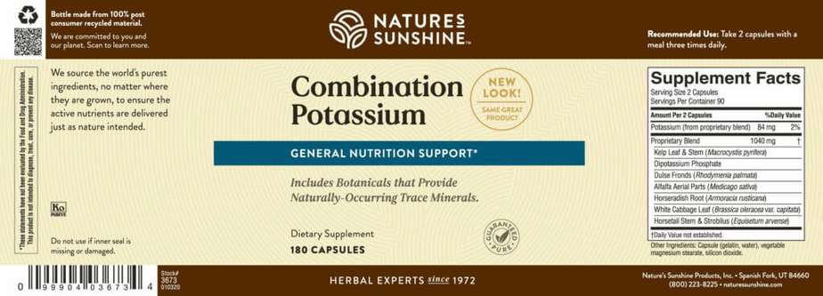 Potassium, Combination (180 capsules)