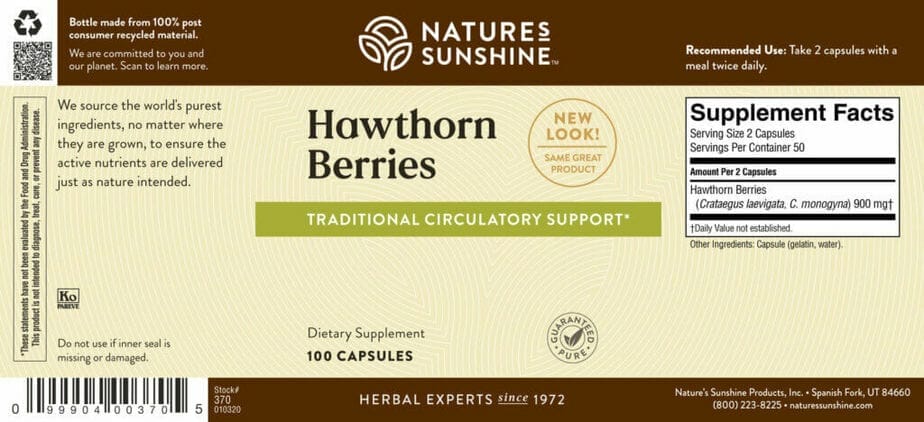 Hawthorn Berries (100 capsules)