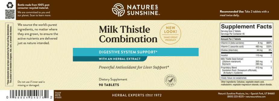 Milk Thistle Combination (90 tablets)