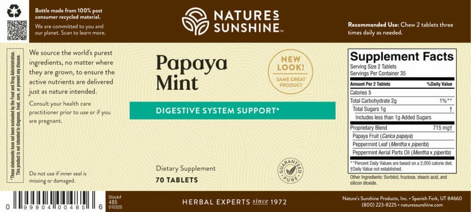 Papaya Mint Chewable Tablets