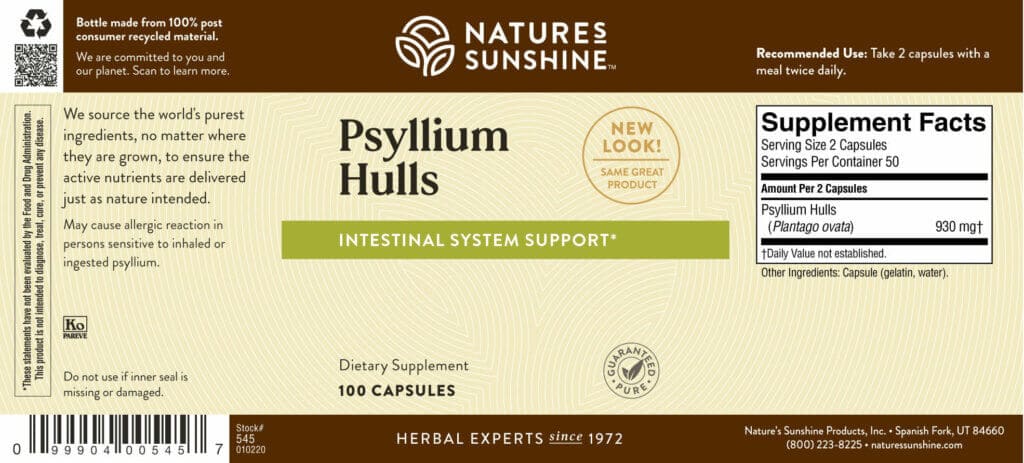 Psyllium Hulls (100 capsules)