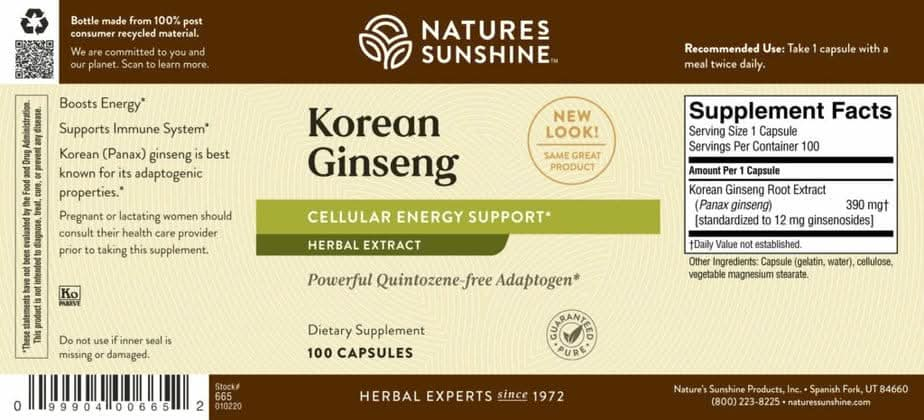 Ginseng, Korean