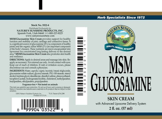 MSM/Glucosamine Cream