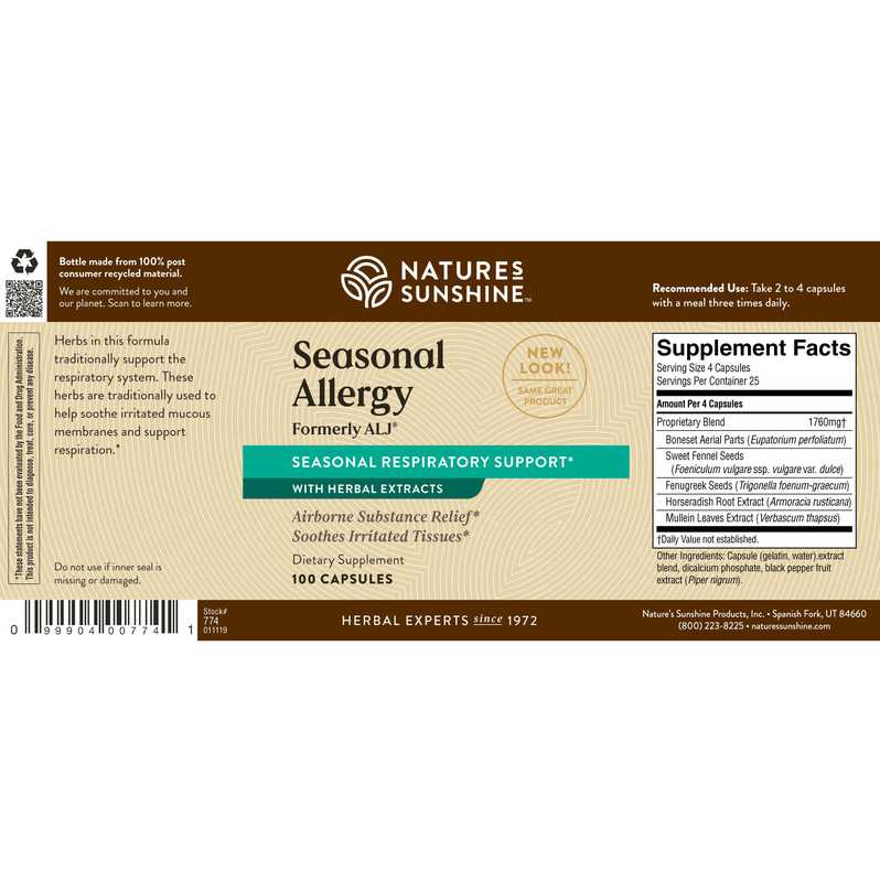 Seasonal Allergy formerly ALJ (100 capsules)